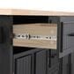 HOMLUX 56.5"" Kitchen Island with Drop Leaf in Black and Natural, , large
