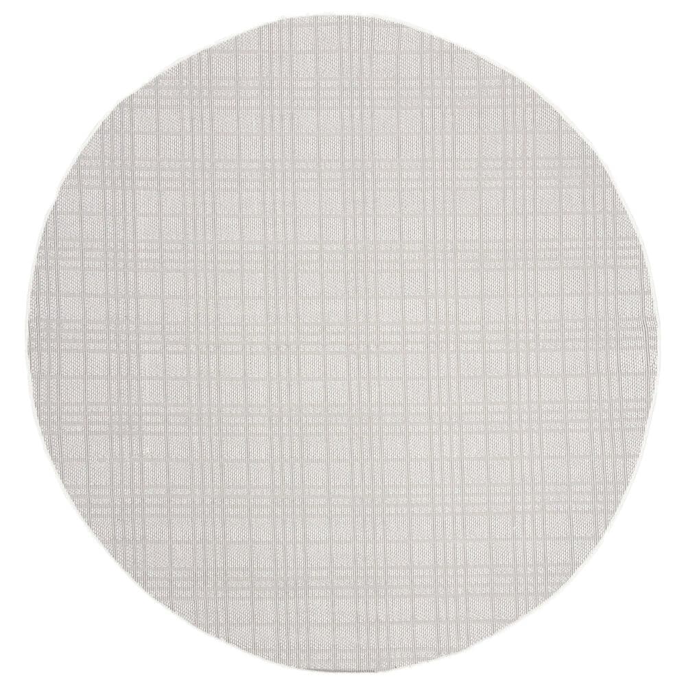 Safavieh Bermuda BMU802A 5" Round Ivory and Light Grey Indoor/Outdoor Area Performance Rug, , large