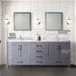 Lexora Home Jacques 80" Double Bathroom Vanity in Dark Grey with 2 cm White Carrara Marble Top and Rectangular Sinks, , large