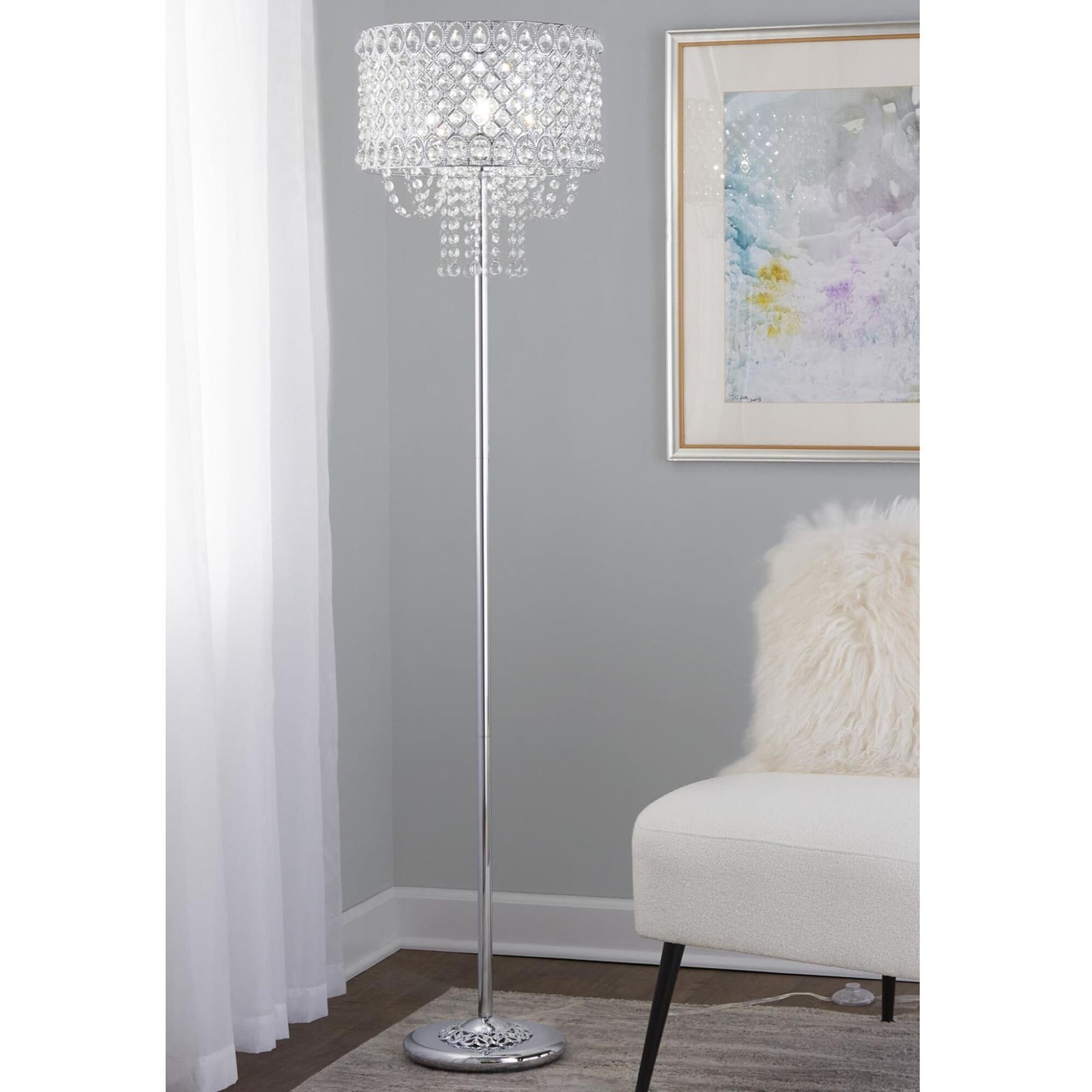 Polished chrome floor lamp top