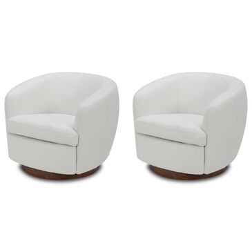 Kuka Home Swivel Accent Chair in Baja White (Set of 2), , large