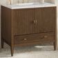 James Martin Vanities Myrrin 36" Vanity in Mid-Century Walnut with 3 cm Ethereal Noctis Quartz Top, , large