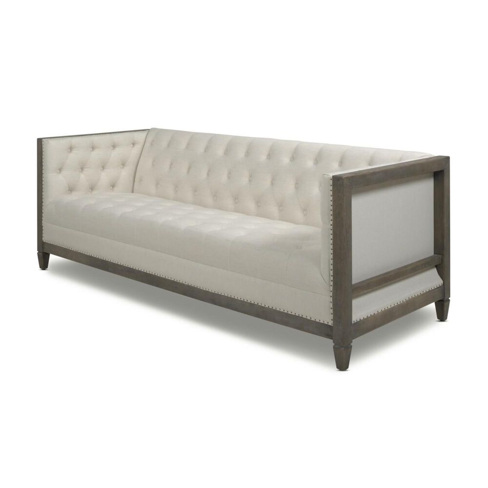 Jennifer Taylor Home Sylvan Farmhouse Oak Tuxedo Sofa in Natural White