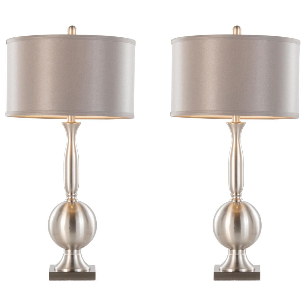 LumiSource Joan Metal Table Lamp in Brushed Nickel (Set of 2), , large