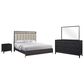 Sterling Timber Elure 4 Piece King Upholstered and Strap Panel Bedroom Set in Peppercorn, , large