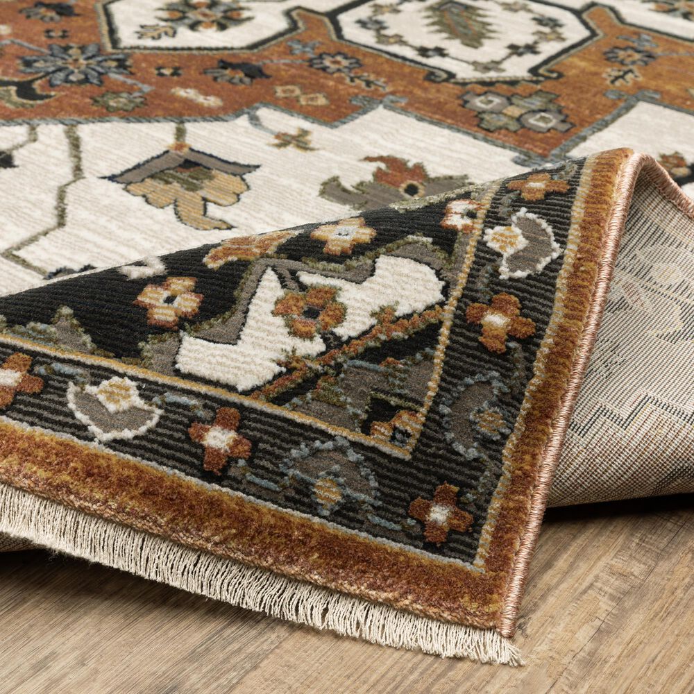 Oriental Weavers Keira Rust and Ivory 5&#39;3&quot; x 7&#39;6&quot; Area Rug, , large
