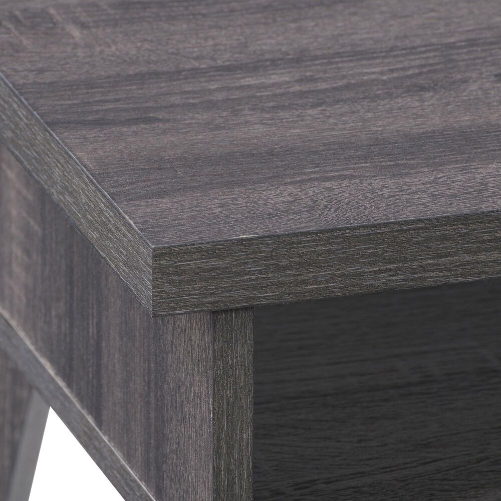 CorLiving Hollywood Side Table with Shelf in Dark Grey, , large