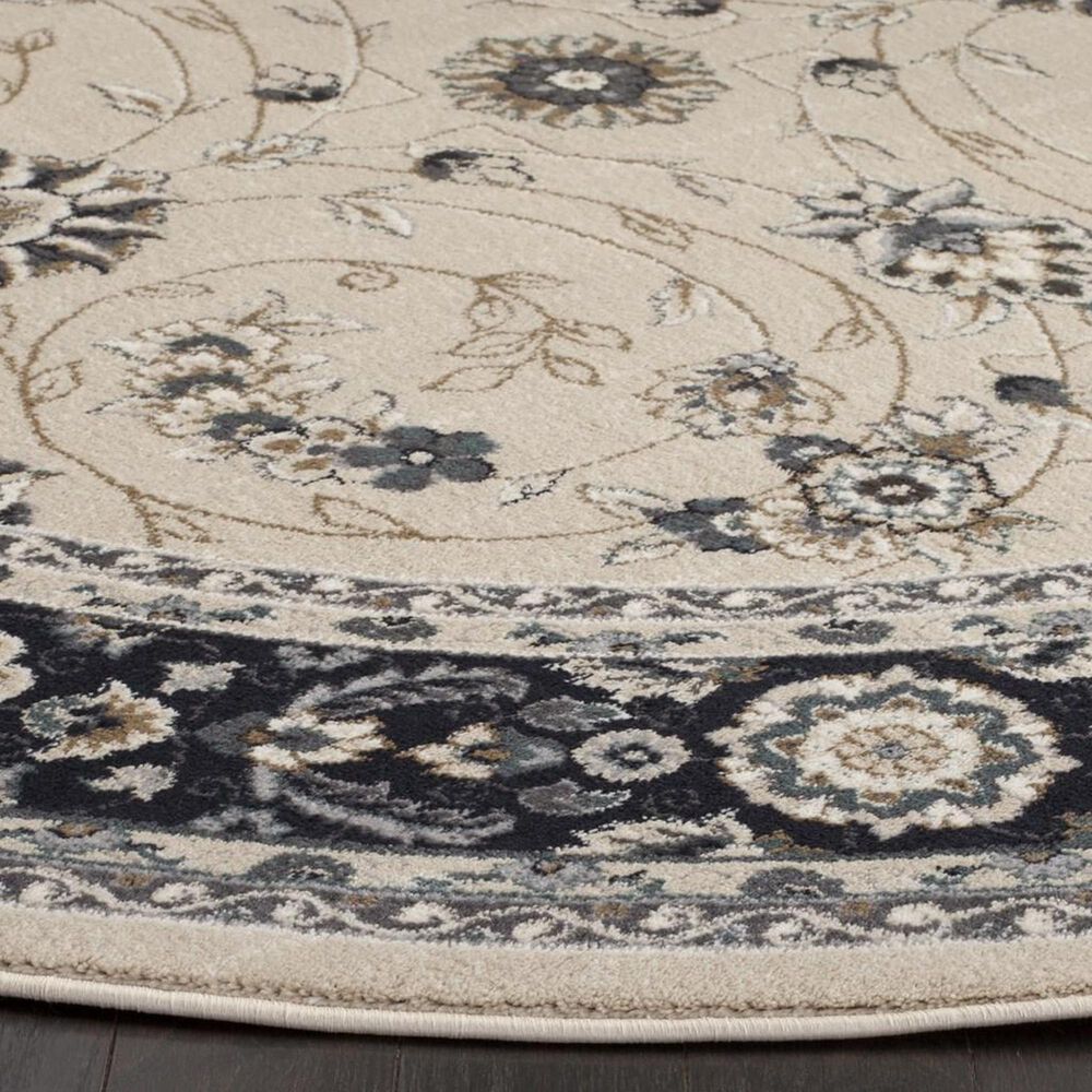 Safavieh Lyndhurst 7&#39; Round Light Beige and Anthracite Area Rug, , large