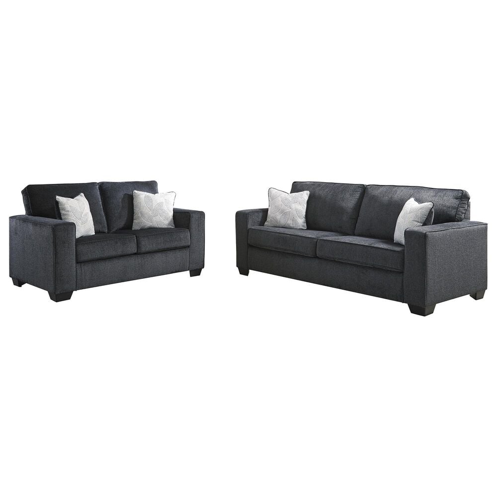 Ashley Altari Stationary Sofa and Loveseat Set in Slate, , large