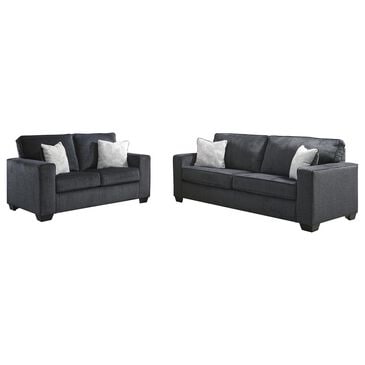 Ashley Altari Stationary Sofa and Loveseat Set in Slate, , large