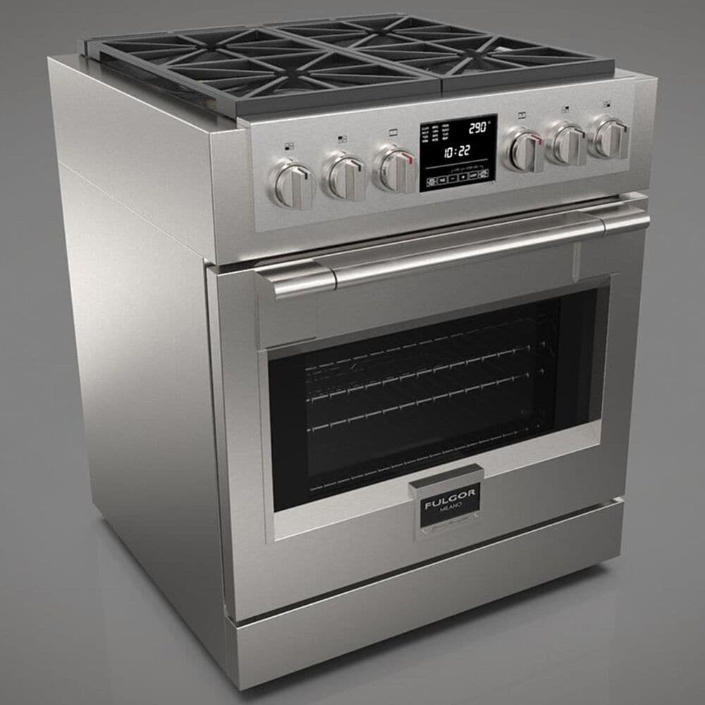 Fulgor Milano Sofia 4.1 Cu. Ft. 30&quot; Professional Dual Fuel Range in Stainless Steel, , large
