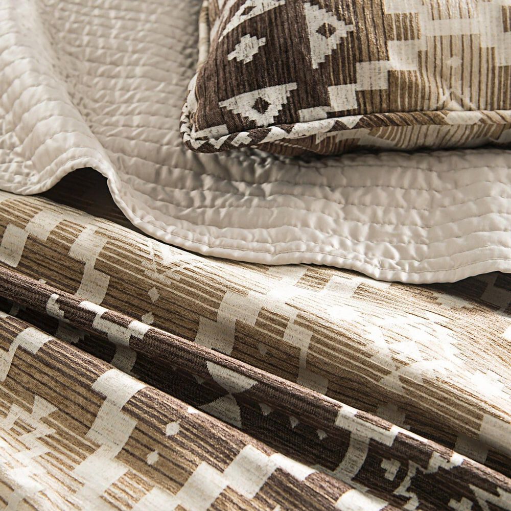 HiEnd Accents Chalet Aztec 3-Piece Super King Comforter Set in White and Brown, , large