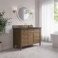James Martin Brittany 48" Single Bathroom Vanity in Pecan with 3 cm Parisien Bleu Silestone Top and Rectangular Sink, , large