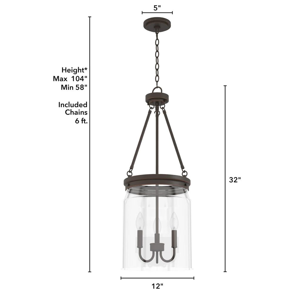 Hunter Devon Park 3-Light Pendant in Onyx Bengal, , large