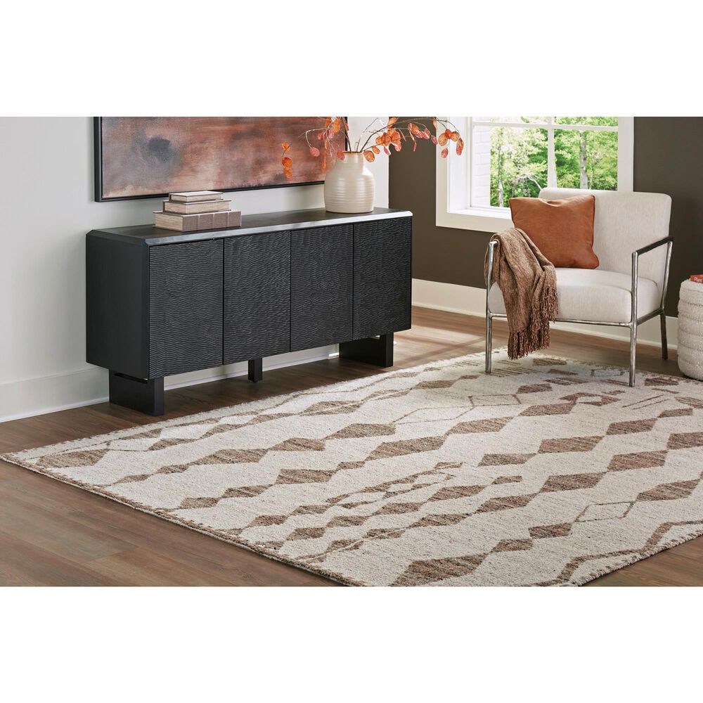 Ashley Brettler 8&#39; x 10&#39; Beige and Brown Area Rug, , large