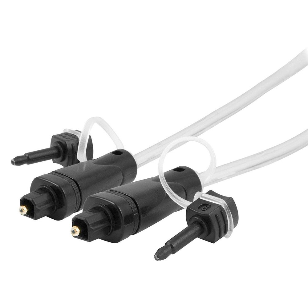 GE 12" Pro Digital TOSLINK Fiber Optic Cable + Mini TOSLINK adapters , , large