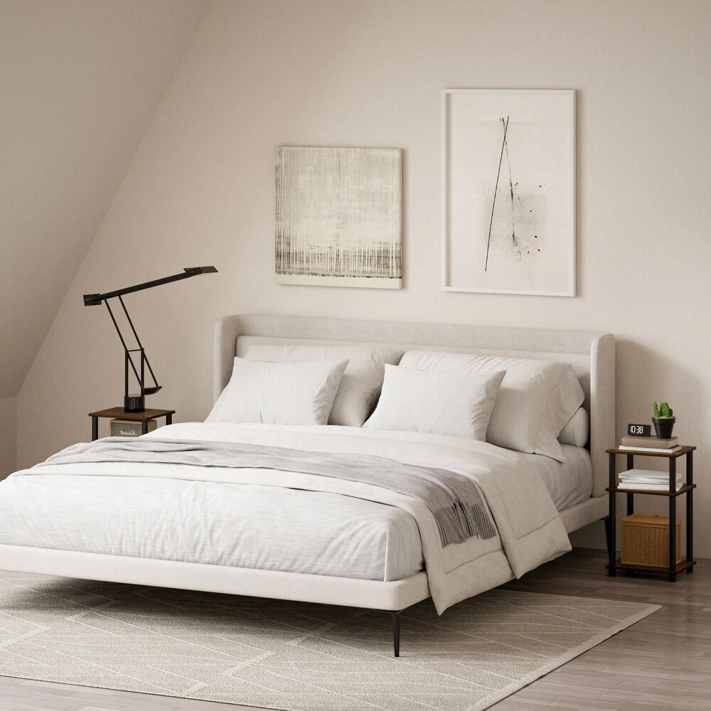 HOMLUX 3-Tier Turn-N-Tube End Table in Amber Pine and Black (Set of 2), , large