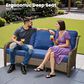 HOMLUX Patio Rattan Sofa Set in Navy Blue, , large