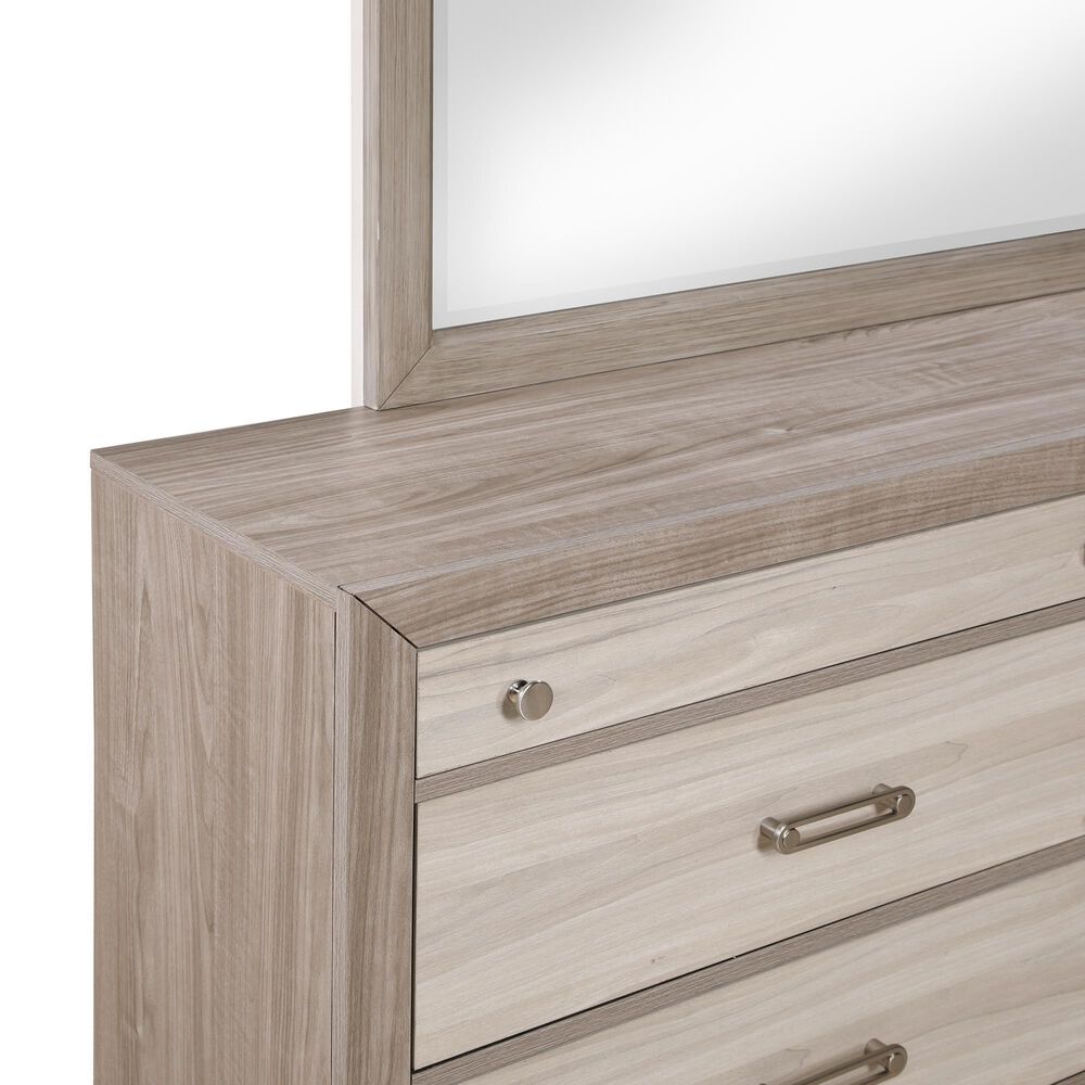 Boulder &amp; Pine Asher Gray Dresser and Mirror in Gray, , large