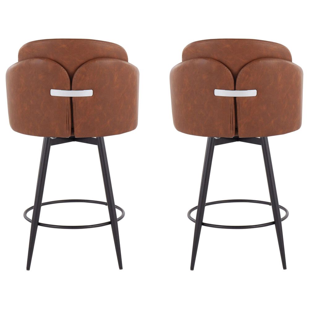 Lumisource Dahlia 26&quot; Swivel Counter Stool in Camel &#40;Set of 2&#41;, , large