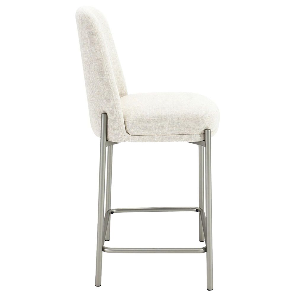 Urban Home Crossroads 2.0 Dion Counter Stool with Natural Light in Brushed Nickel, , large