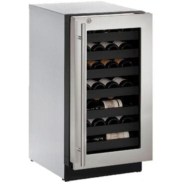 U-Line 18" Wine Cooler with Stainless Frame (Lock) and Right-Hand Hinged, , large