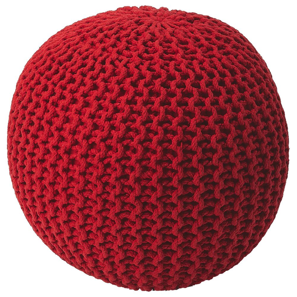 Butler Pincushion Pouffe in Red, , large
