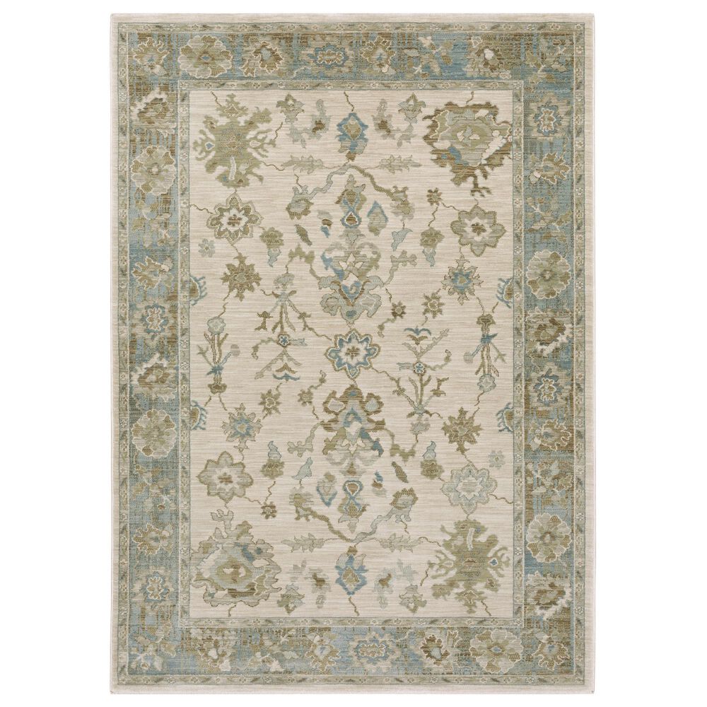 Oriental Weavers Maeve MAE10 Beige and Blue 3"3" x 5" Area Rug, , large