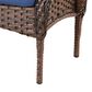 Hearth and Haven Patio Wicker Ottoman with Brown Rattan in Blue (Set of 2), , large