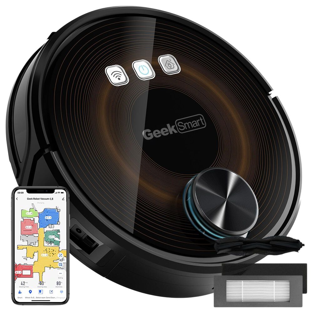 HOMLUX L8 Smart Robot Vacuum Cleaner and Mop in Black, , large