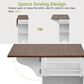 HOMLUX 54" Mobile Kitchen Island with Glass Door Storage in Walnut and White, , large
