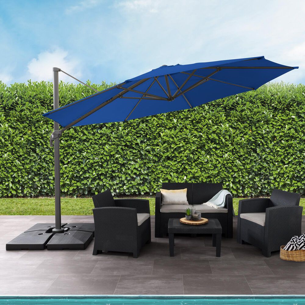 CorLiving 11.5" UV Resistant Deluxe Patio Umbrella in Cobalt Blue, , large