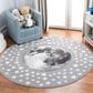 Safavieh Carousel 6"7" Round Light Grey and White Kids Area Rug, , large