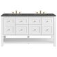 James Martin Vanities Breckenridge 60" Double Bathroom Vanity in Bright White with 3 cm Parisien Bleu Quartz Top and Rectangular Sinks, , large