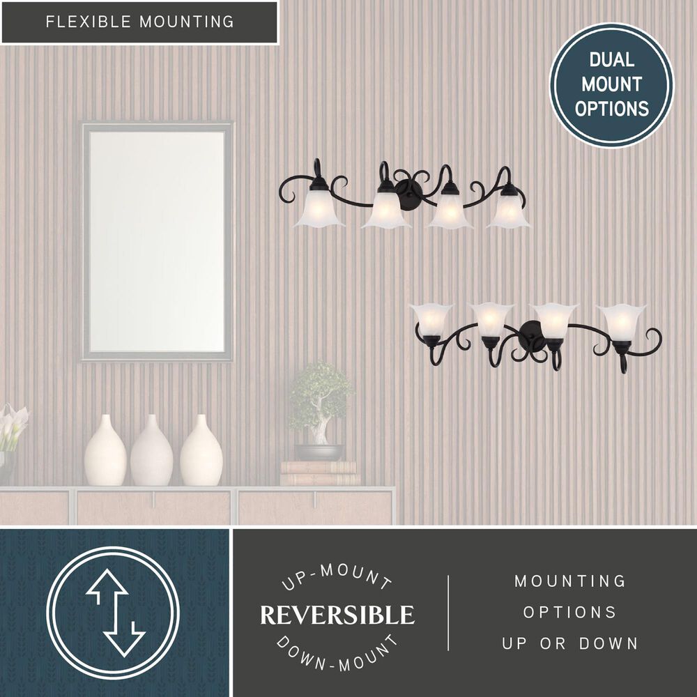 Vaxcel Bella 4-Light Bathroom Vanity Fixture in Matte Black, , large