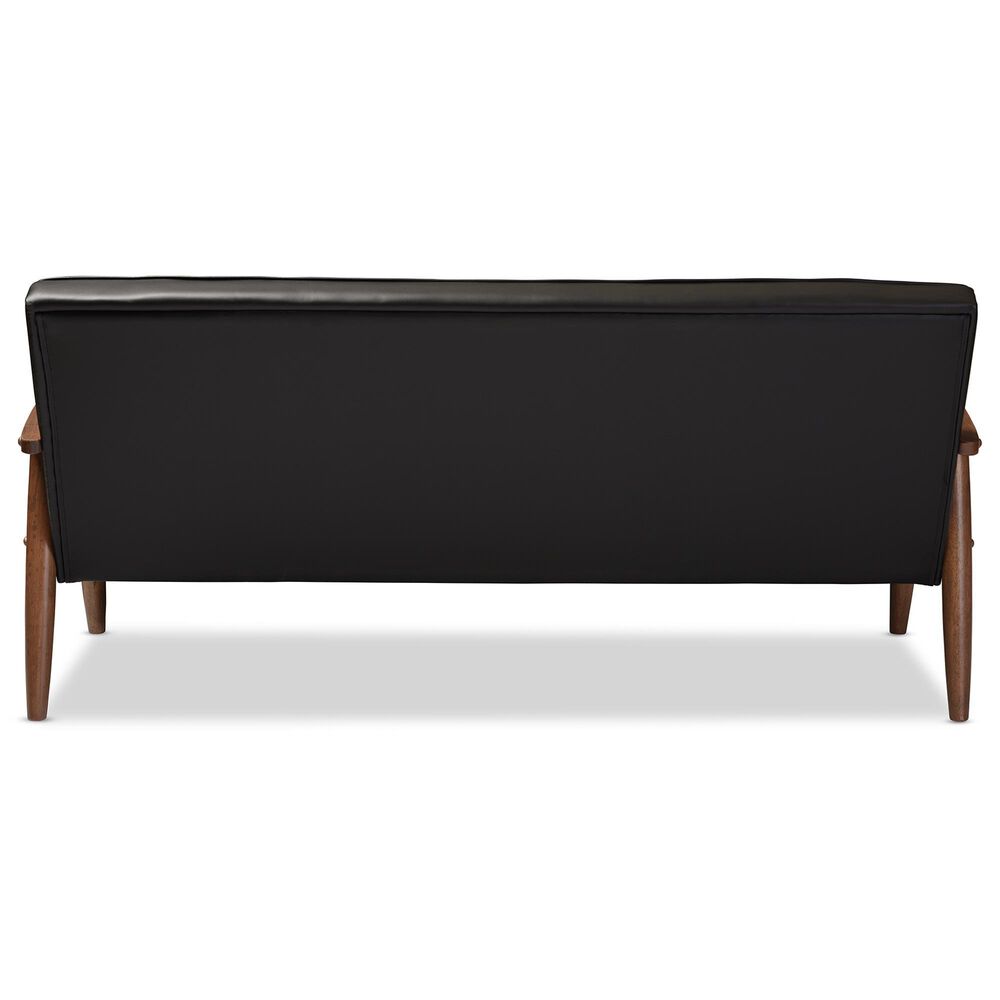 Baxton Studio Sorrento Stationary Sofa in Black, , large