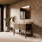Lexora Home Norwalk 48" Single Bathroom Vanity in Brown Oak with White Carrara Marble Top  and Rectangle Sink, , large