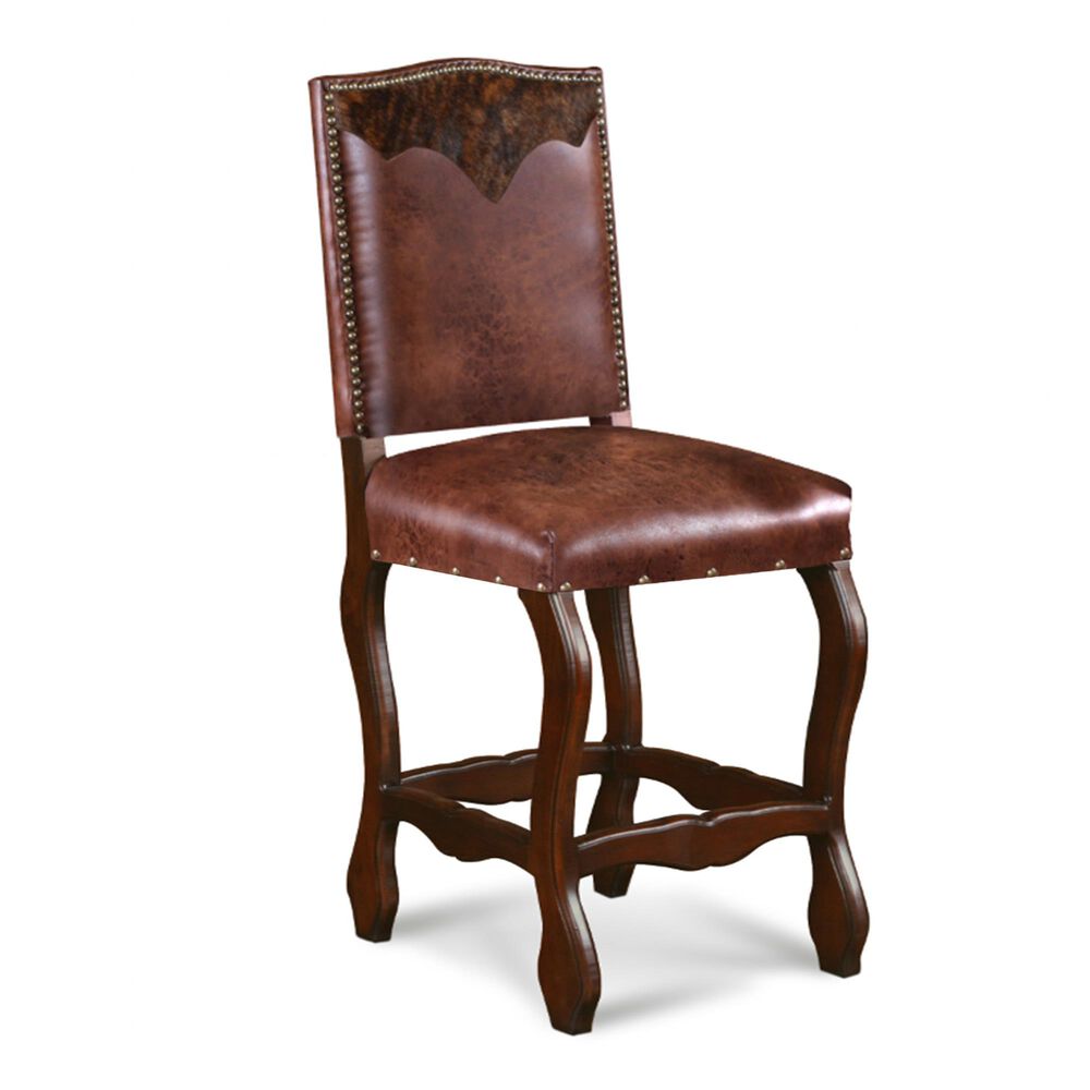 Sunset Bay Montecristo Hair on Hide Faux Leather Counter Stool, , large