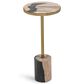 Classic Home Jordyn 8" Round Accent Table in Molten Husk and Brass, , large