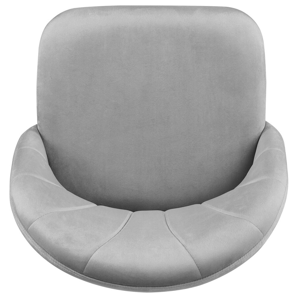 Linon Home Decor Adalynn Swivel Desk Chair with Gray Cushion in Gold, , large