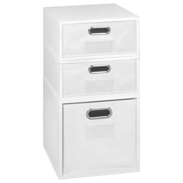 Regency Global Sourcing Niche Cubo 3-Piece Storage Set with Half Drawers in White Wood Grain/White, , large