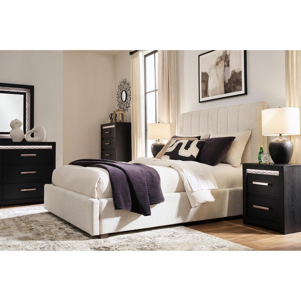 Ashley Shoralli King Upholstered Storage Bed in Beige, , large