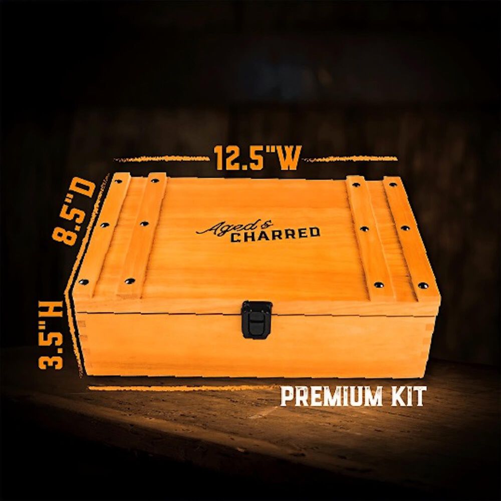 Aged &amp; Charred Premium Cocktail Smoker Kit with Wood Box in Multicolor, , large