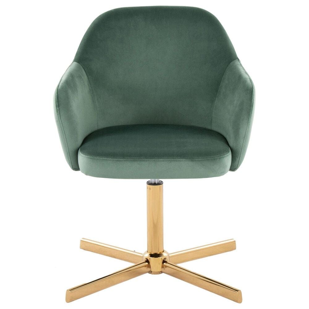 Lumisource Buena Swivel Accent Chair in Green, , large