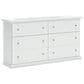 Ashley Bostwick Shoals 6-Drawer Dresser and Mirror in White, , large