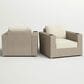 Hearth and Haven Outdoor Flat Arm Armchair Set with Gray Wicker in Cream (Set of 2), , large
