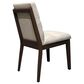 EMALD Ronan Trestle Dining Table with 6 Dining Chairs in Dark Brown Finish and Cream Upholstery, , large