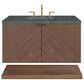 James Martin Vanities Marcello 36" Wall Mounted Single Bathroom Vanity in Chestnut with 3 cm Parisien Bleu Quartz Top and Rectangular Sink, , large