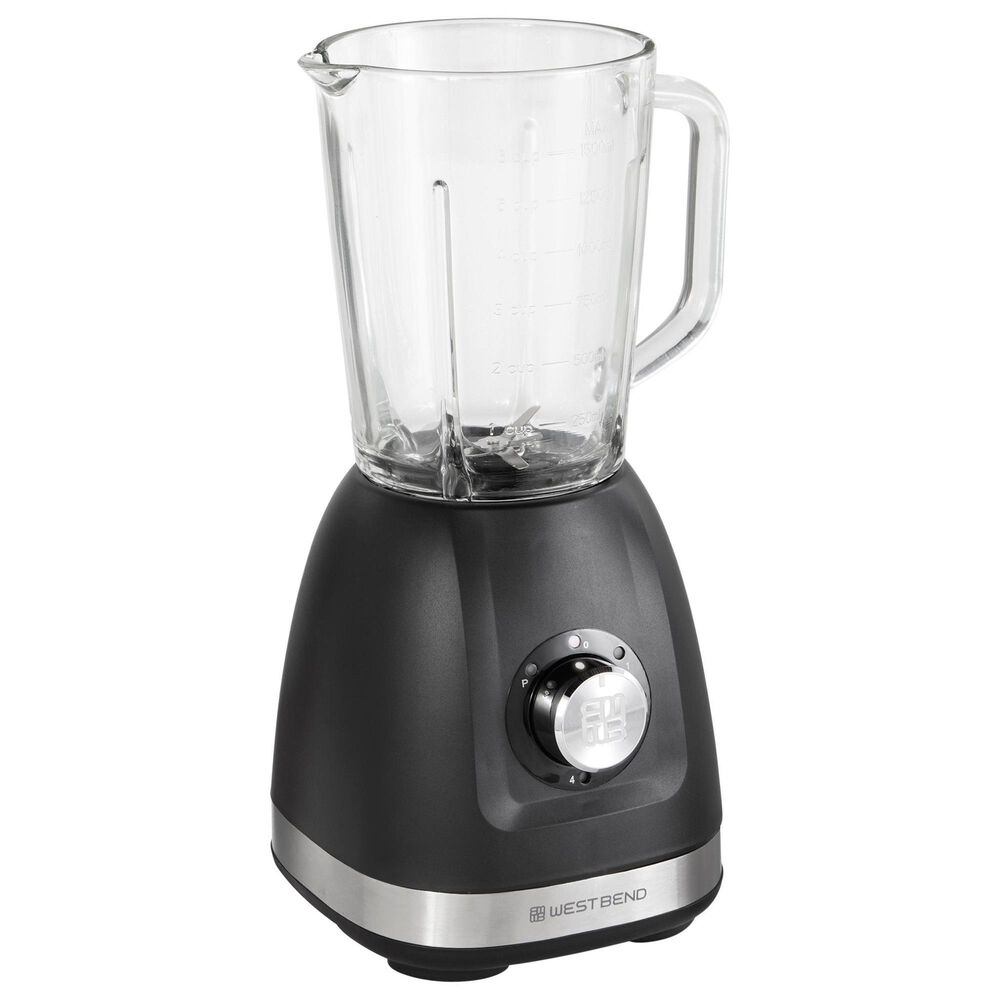 West Bend 4-Speed Glass Jar Multi-Function Blender with Travel Cup in Black, , large