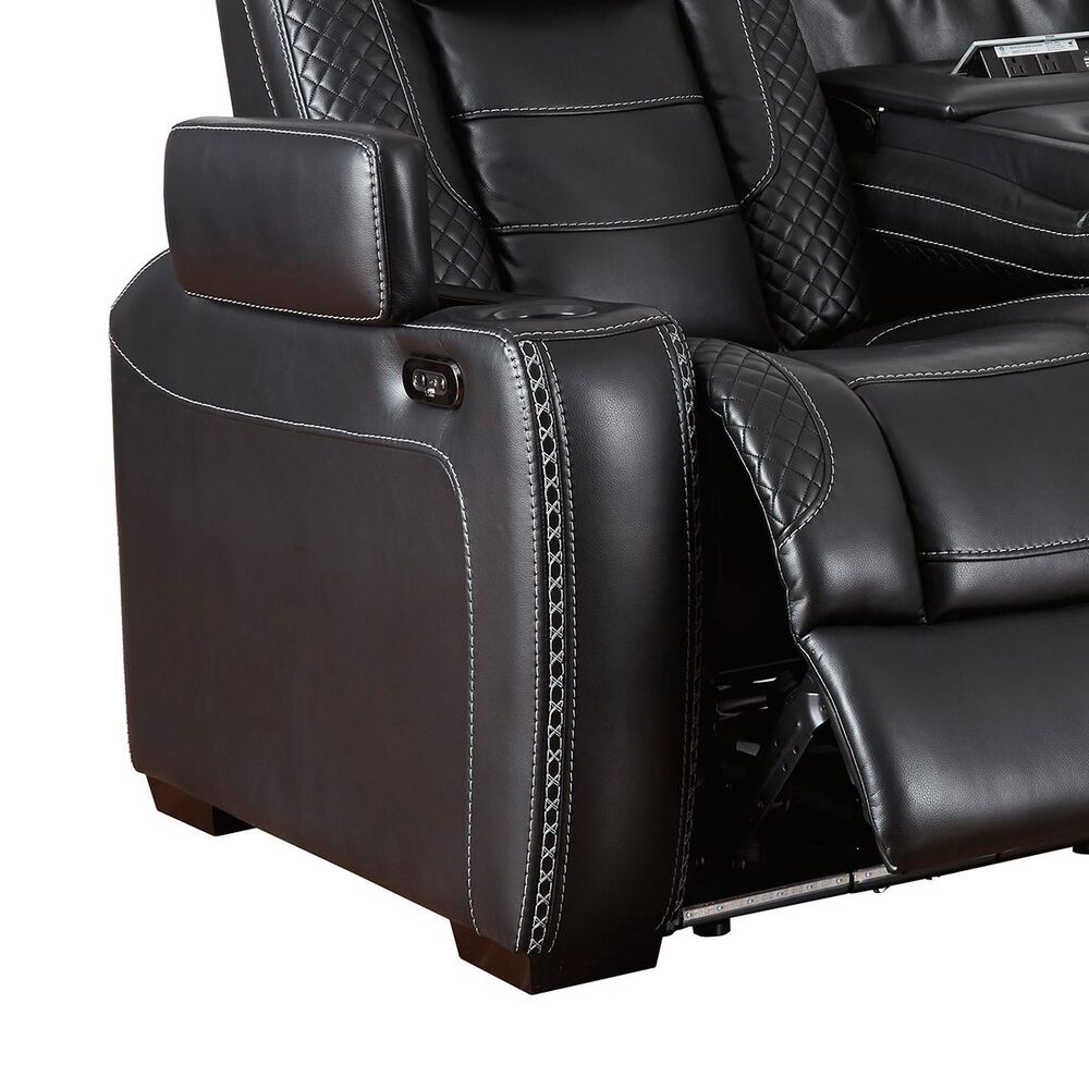 Signature Design by Ashley Party Time Power Reclining Sofa with Power Headrest in Midnight, , large